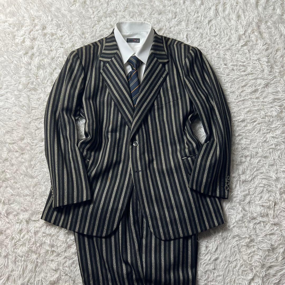 ヴィンテージ メンズ セットアップ スーツ ストライプ 派手 一点物