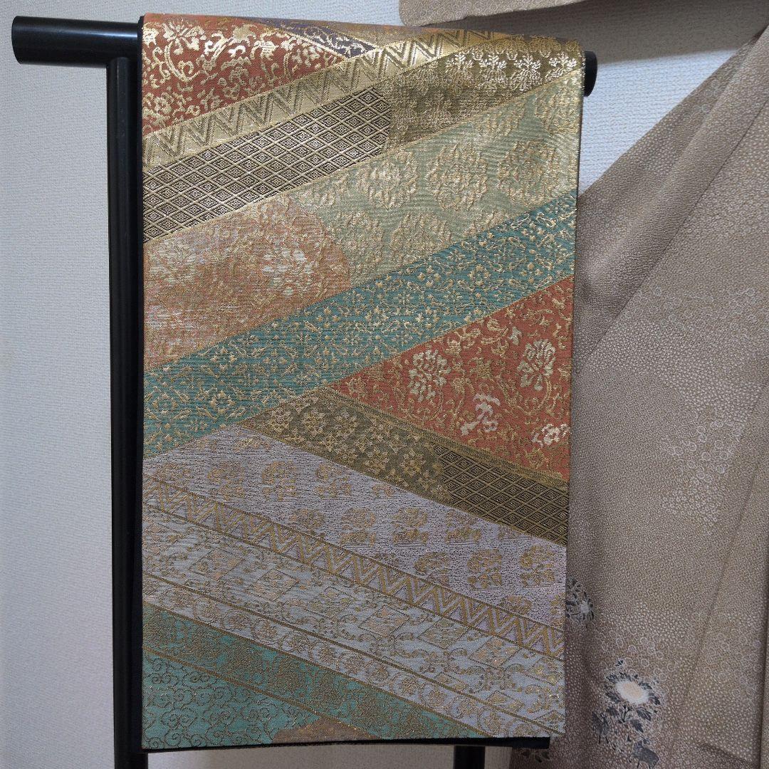 ヒューちゃん　展示会作家物　落款付下げ 楼蘭袋帯　セット　京都駒宮長着