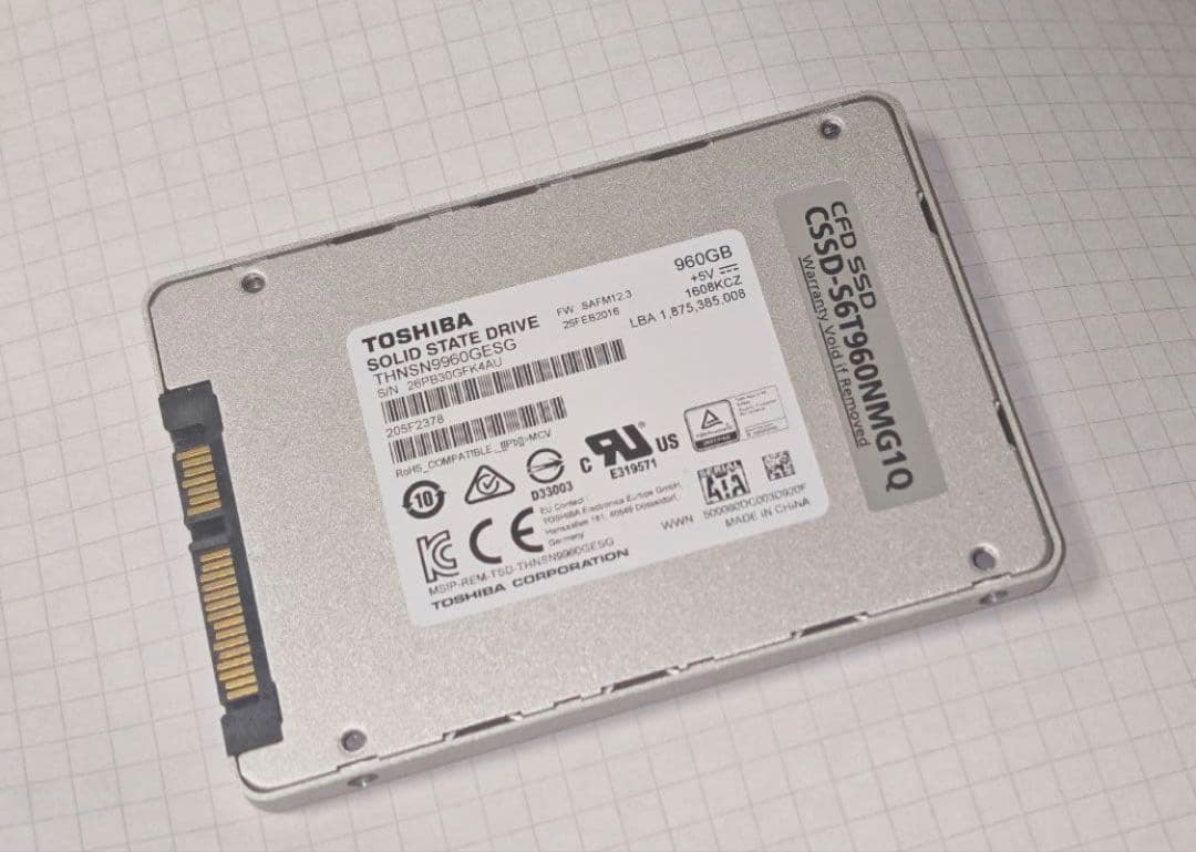内蔵型SSD TOSHIBA 960GB SATA SSD Toshiba 960GB 2.5