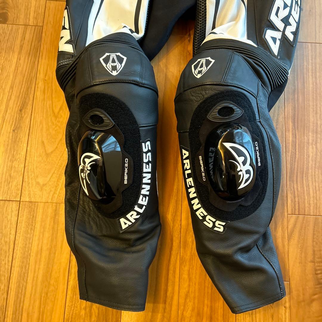 最終値下げ アレンネス 革ツナギ レーシングスーツ 黒白 サイズ54