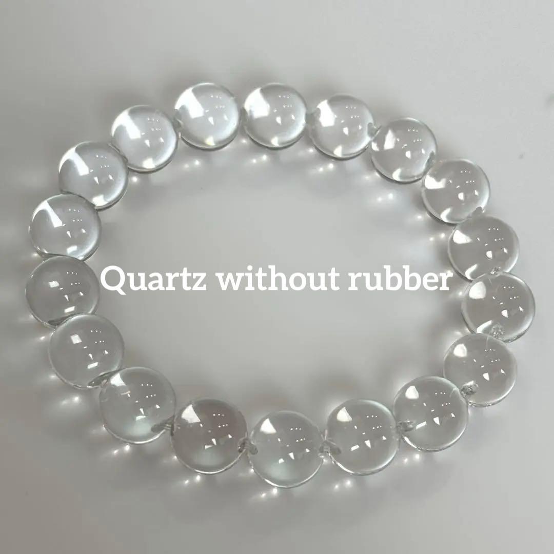 うっとり綺麗‼︎糸が見えない高品質無垢水晶ブレスレット10㎜後半