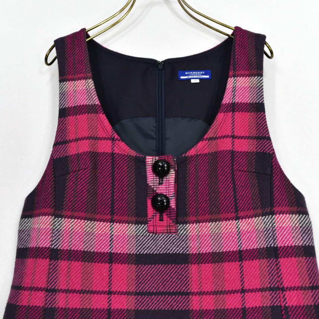 バーバリーブルーレーベル ジャンパースカート ワンピース ピンクノバ