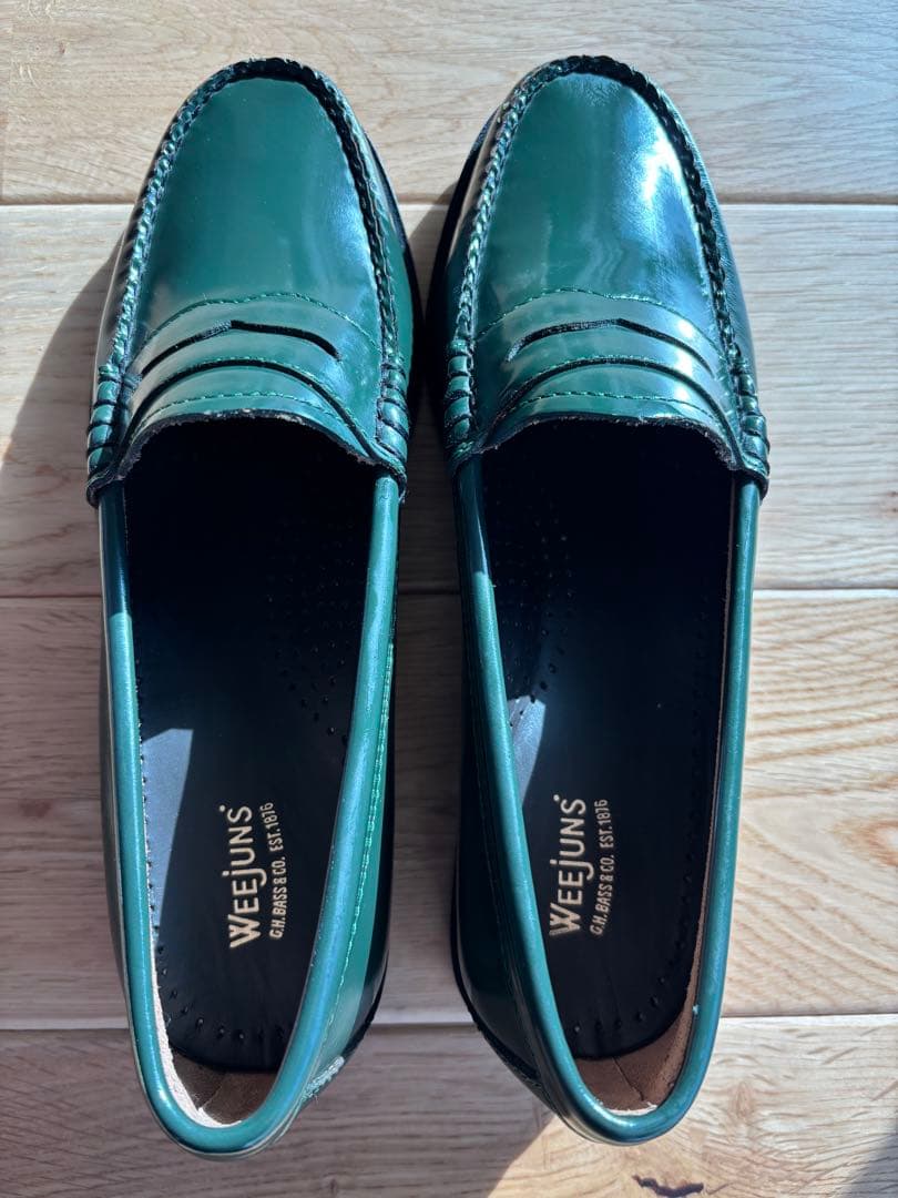 【美品】G.H.BASS ローファー　グリーン　38 24.5相当