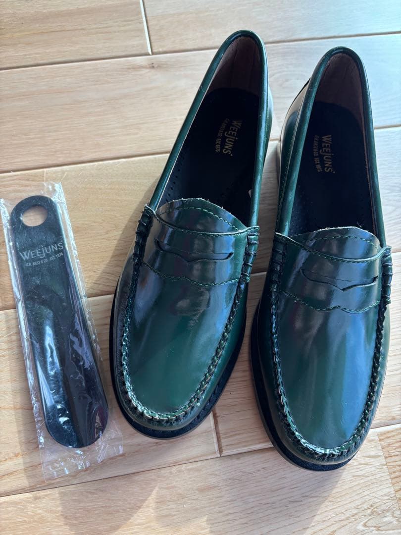 【美品】G.H.BASS ローファー　グリーン　38 24.5相当