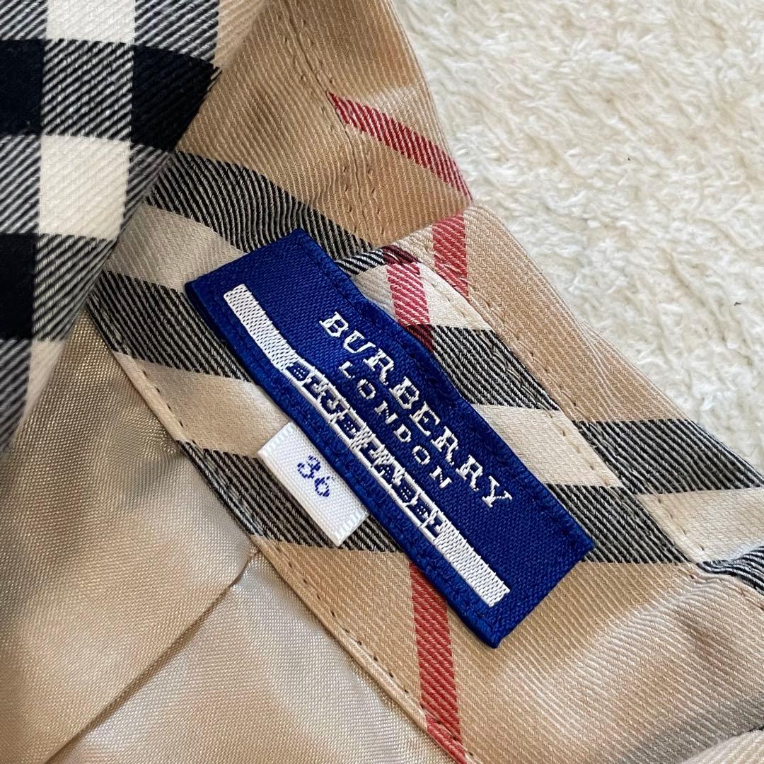 バーバリーブルーレーベル ワンピース ノバチェック フレア ベルト