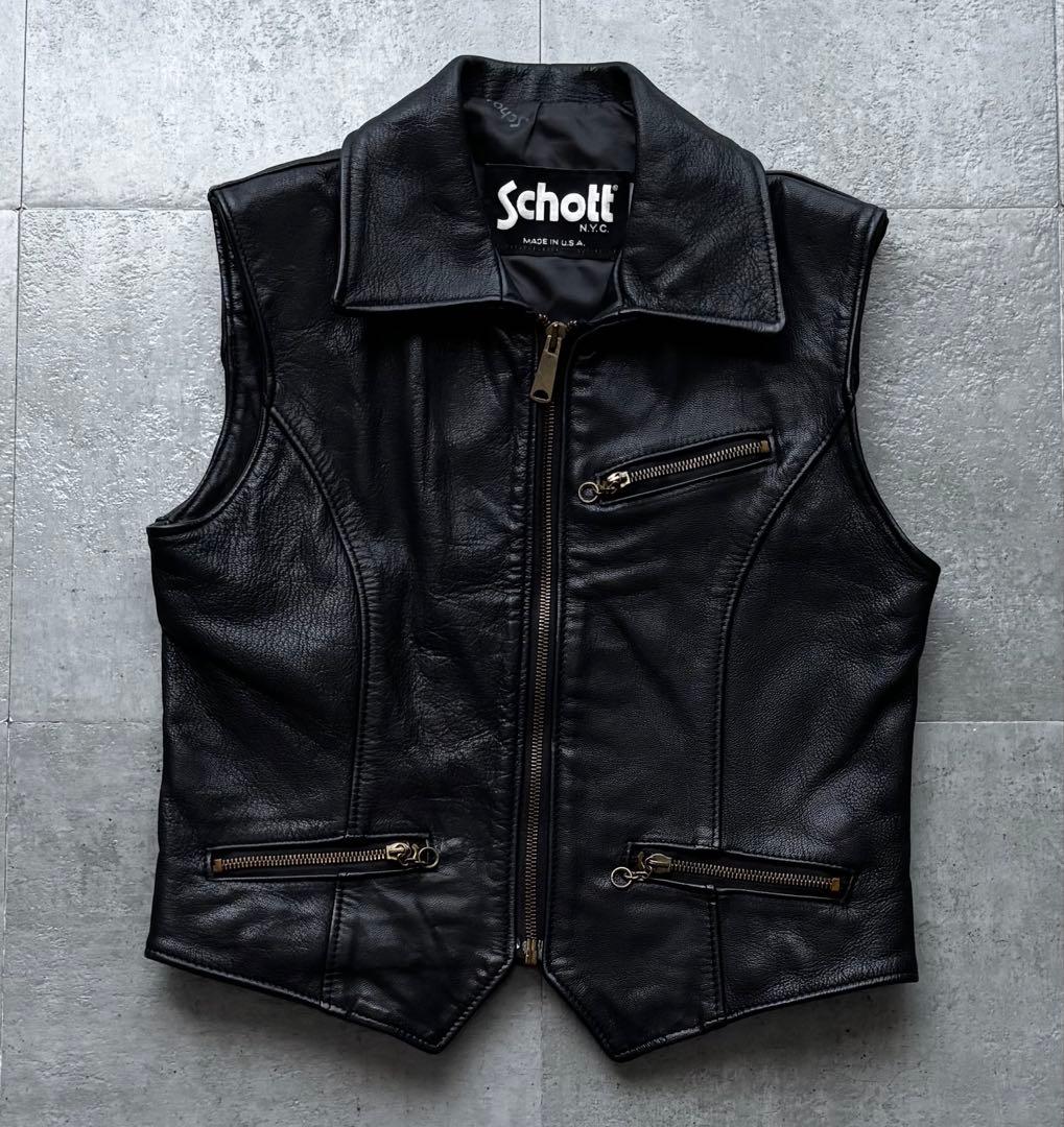 90s USA製　ショットSchott 243VW ライダース シングルベスト 90's ショットSchott 243VW ライダース シングルベスト デッドストック