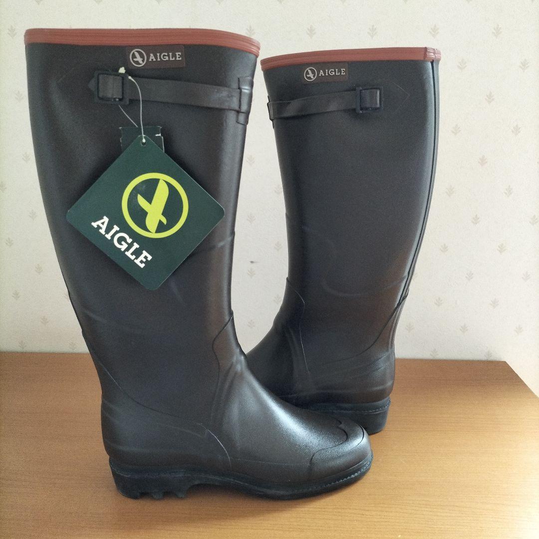 AIGLE ダークブラウン ロングレインブーツ AIGLE（エーグル） レインシューズ 長靴 衝撃吸収 3重構造 パルクール2