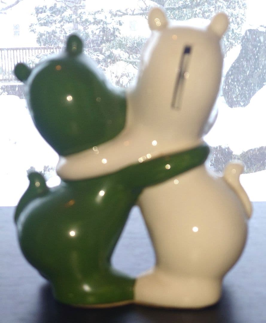 主観 無版権 ムーミン ＆ノンノン 陶器貯金箱 ネット検索しても唯一無