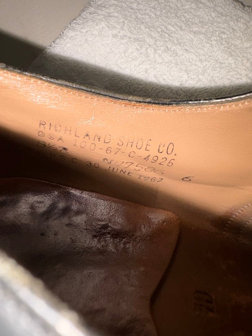 か*い様 1967年製 US NAVY サービスシューズ 8.5R 6アイレット