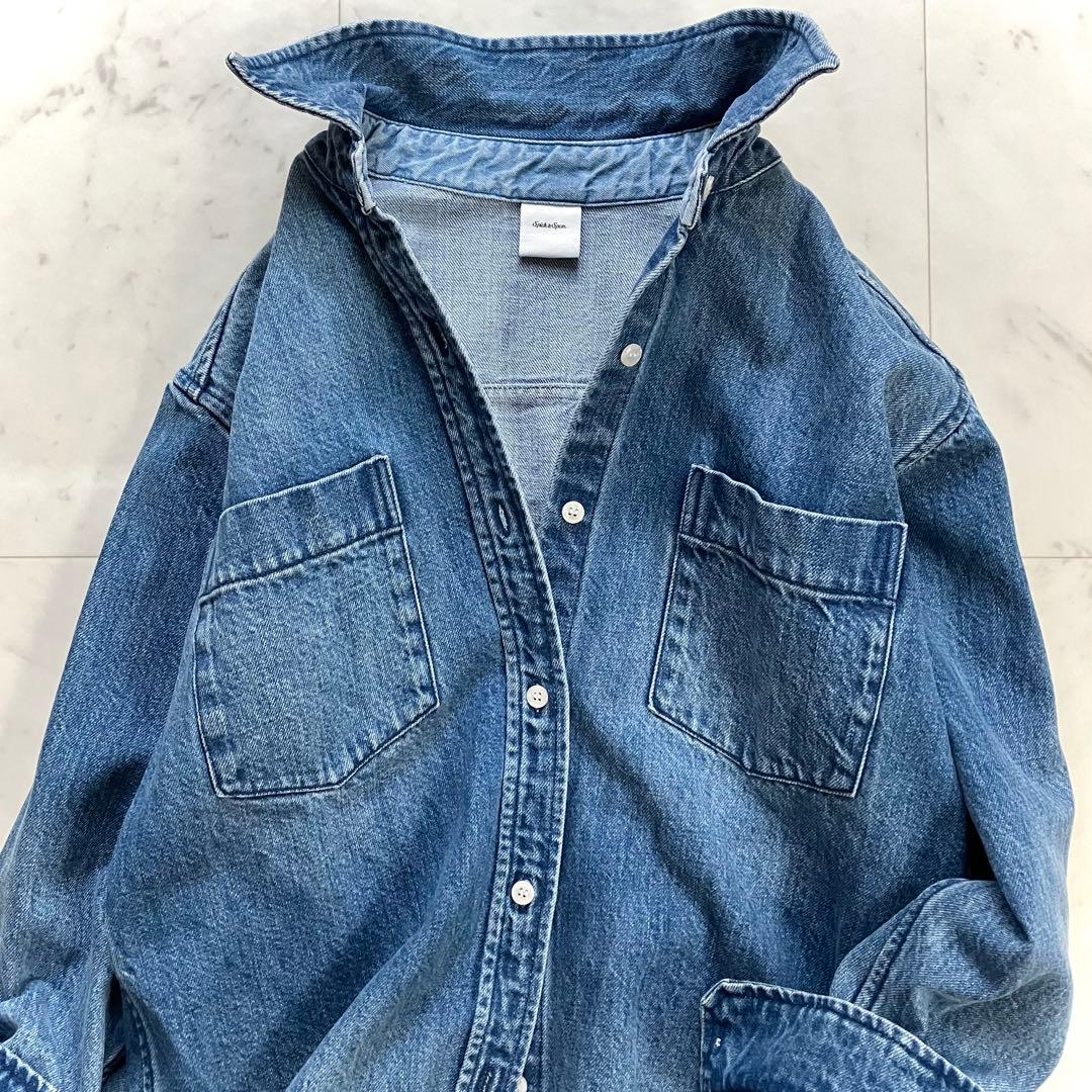 極美品 スピックアンドスパン デニムシャツ インディゴブルー F - メルカリ