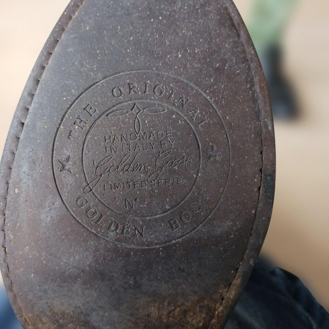 イタリア製　ウエスタンブーツ 緑と黒 レザー　サイズ38(24～24.5cm)