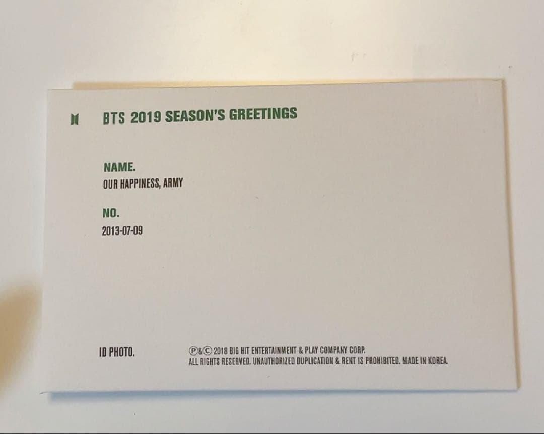 BTS 2019 SEASON'S GREETINGS IDフォト 7人 - メルカリ