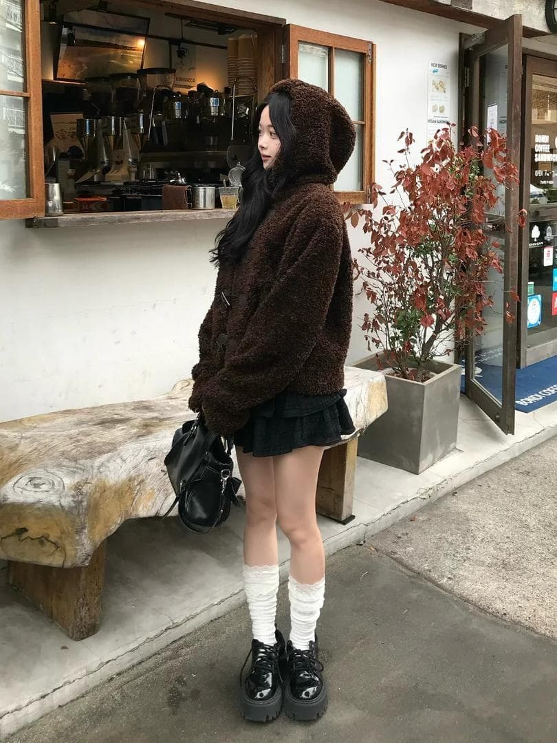 emmy プードルファータッチボタンコート - メルカリ