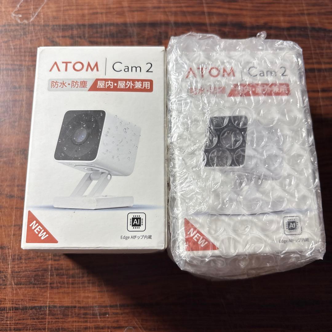新品　ATOM Cam2 防犯カメラ　２個セット ATOM Cam 2 (アトムカム ツー) - 完全防水・防塵＋カラーナイト