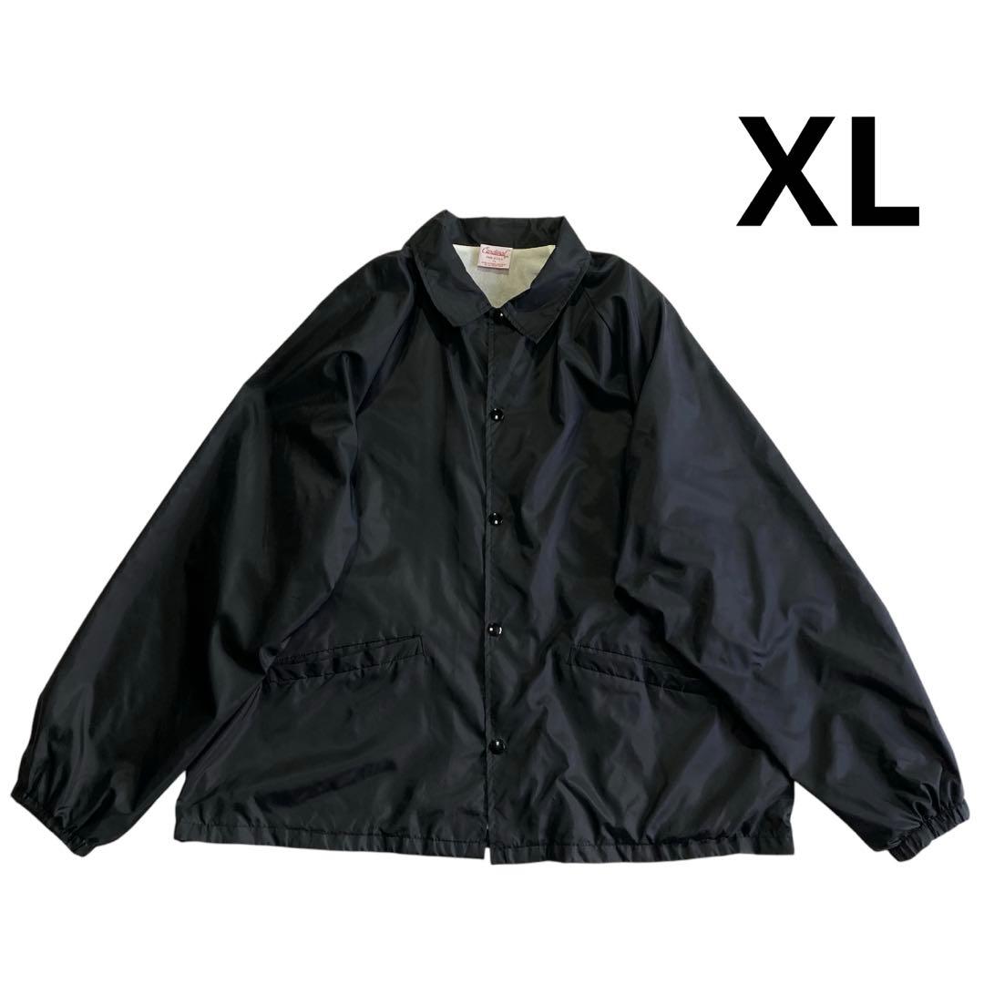 90s USA製 Cardinal ナイロン コーチジャケット XL 黒 無地 - メルカリ