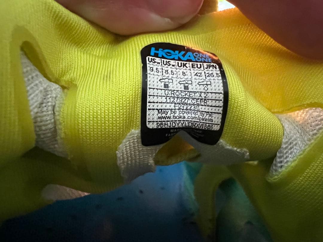 【26.5cm】HOKA ROCKET X 2 ロケットX2 走行約80km