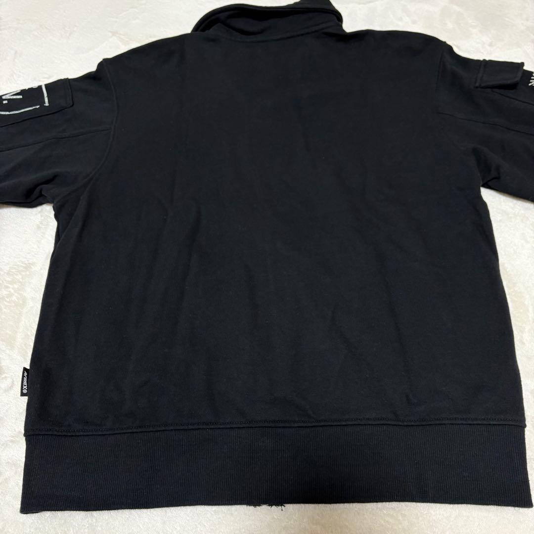り*ま様 AVIREX ジップアップ スウェット 黒 - メルカリ