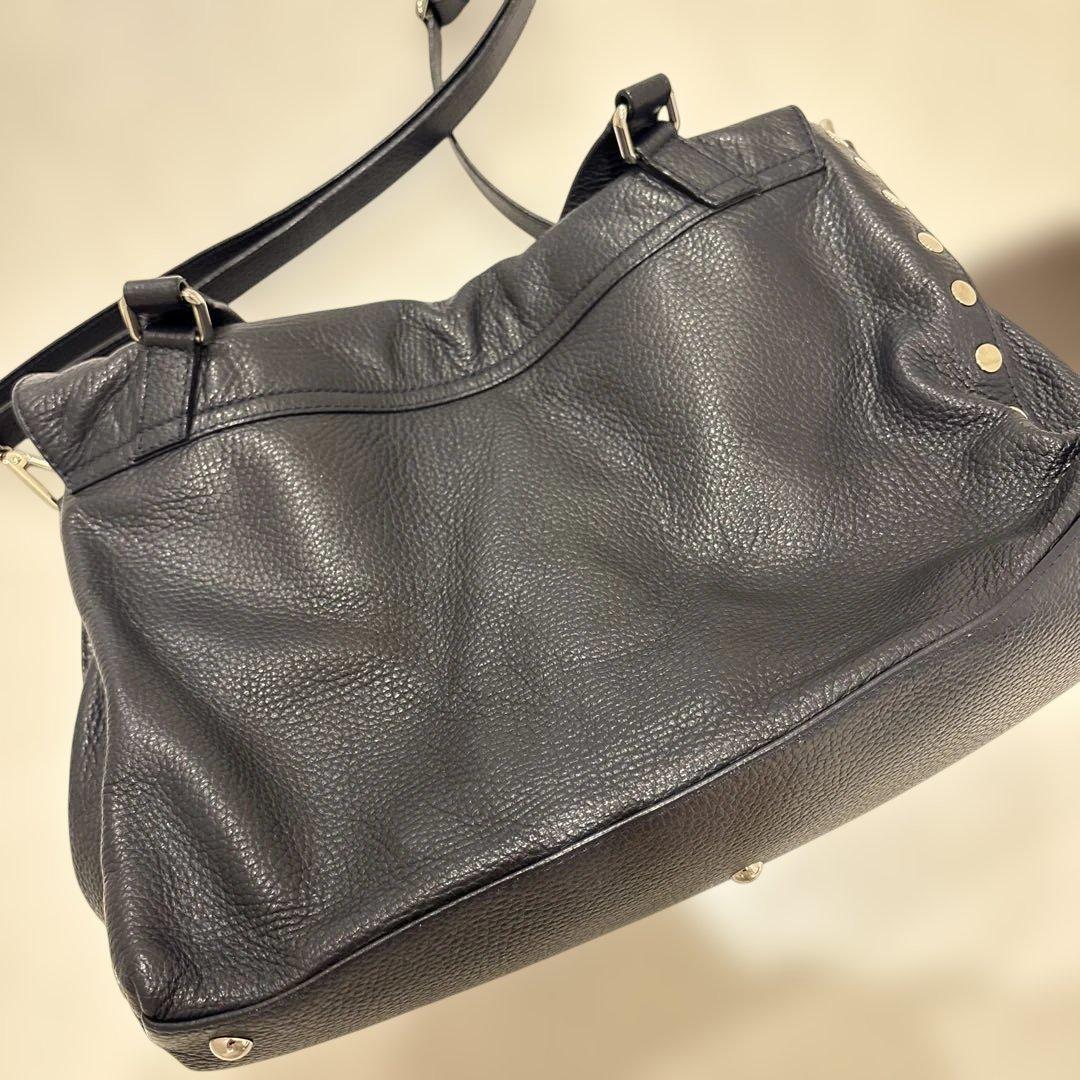 ザネラート ポスティーナ M ネイビー スタッズ レザー 紺 定番 - メルカリ