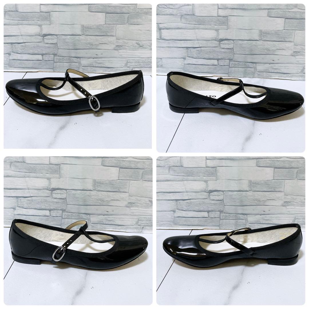 極美品 Repetto レペット Tストラップシューズ バレエシューズ 黒 23