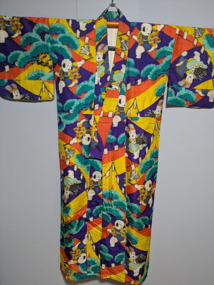 03ck100 銘仙 人物柄 希少 アンティーク リメイク 素材材料 - メルカリ