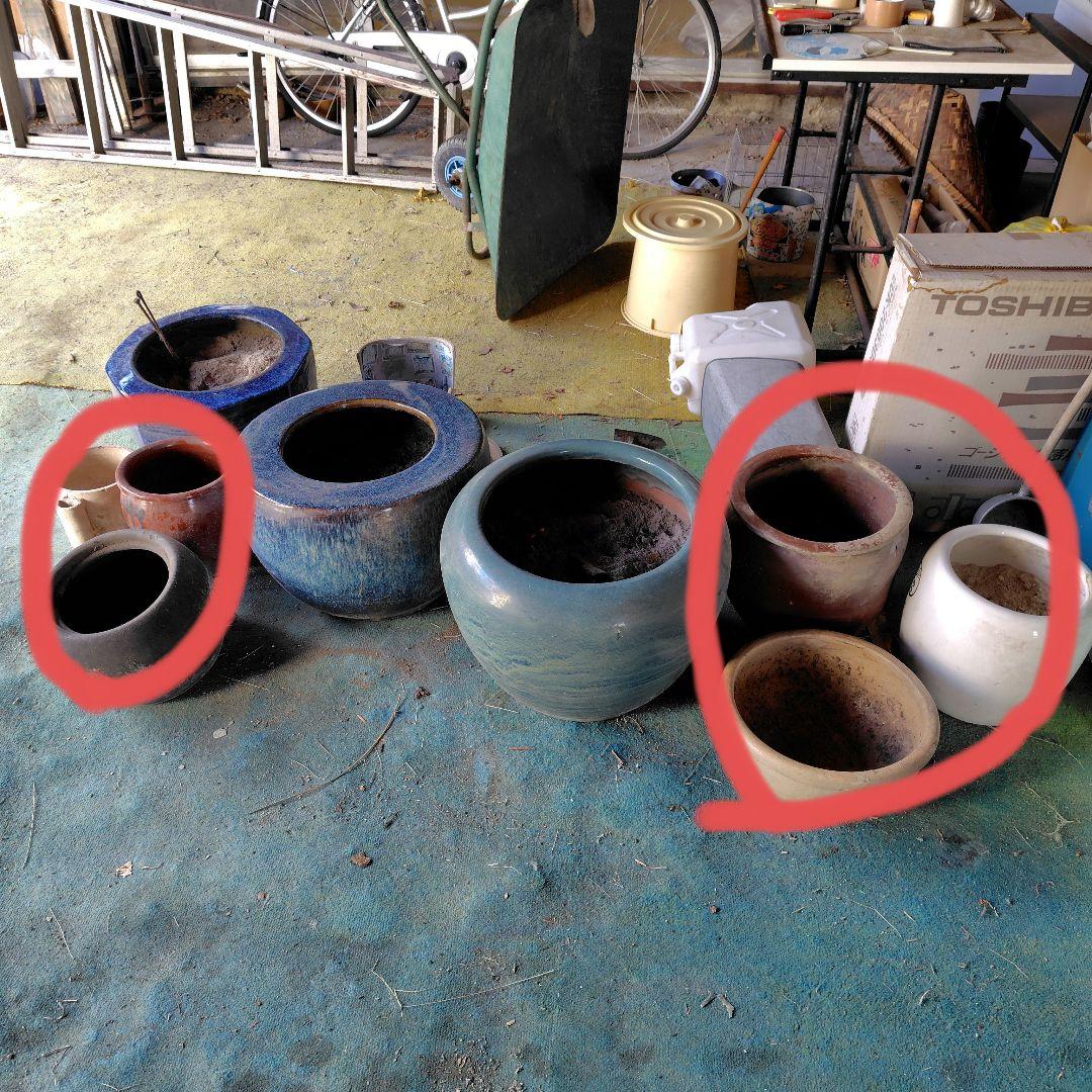関西地方 青色・緑色 陶器火鉢 引き取りのみ！！ 3つセット - メルカリ