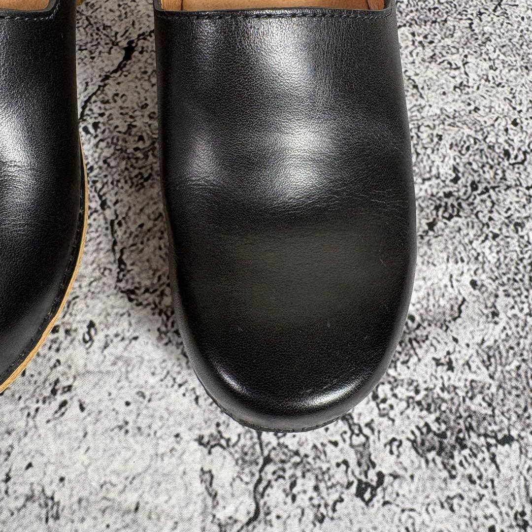dansko ダンスコ レザー スリッポン 黒 厚底 37 - メルカリ