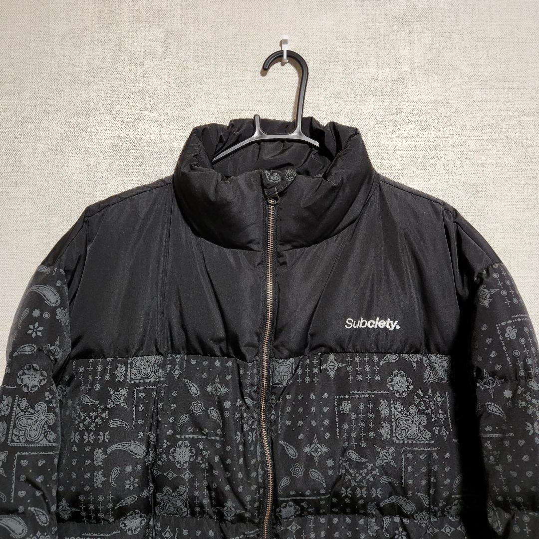 subciety ダウンジャケットペイズリー柄 バンダナ柄 L オーバーサイズ