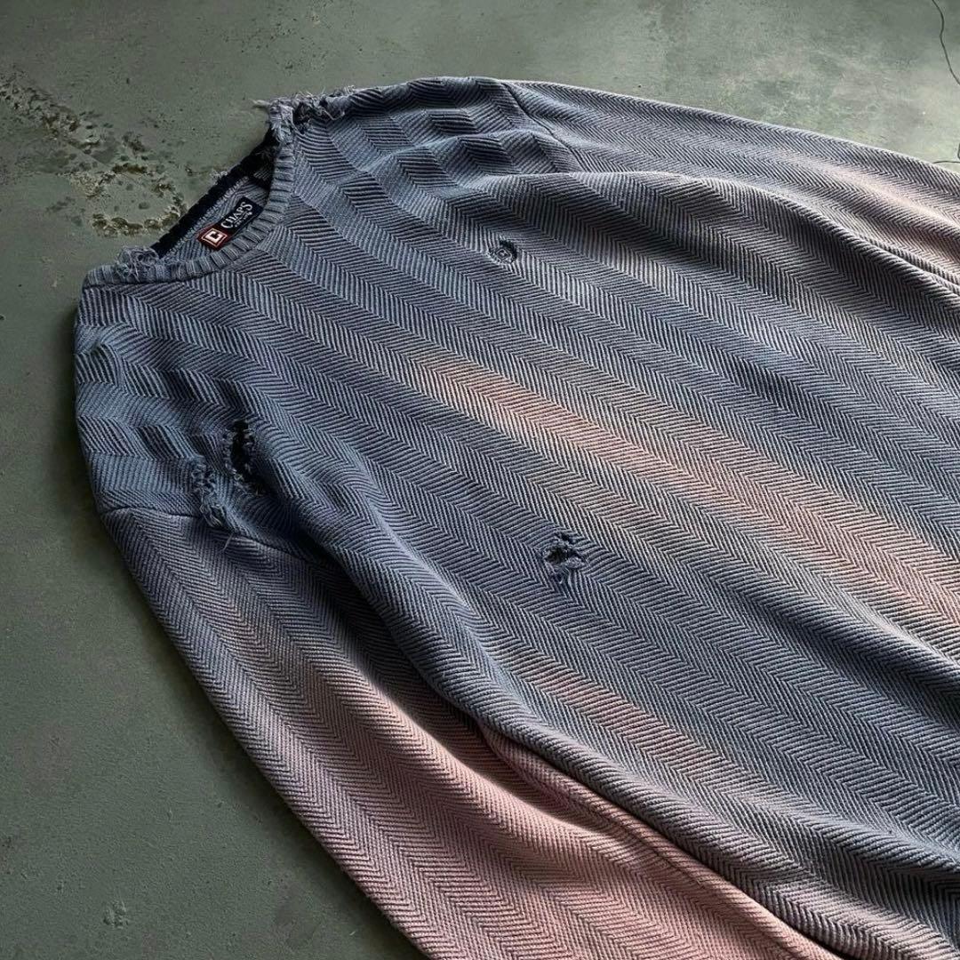 90's “chaps “ゆるダボ”フェード“broken boro knit