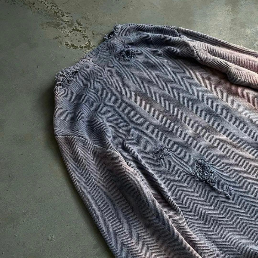 90's “chaps “ゆるダボ”フェード“broken boro knit