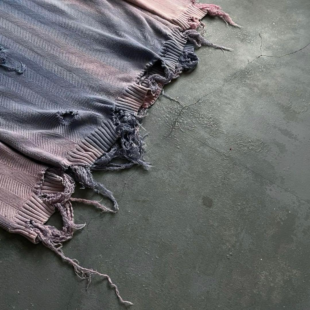 90's “chaps “ゆるダボ”フェード“broken boro knit