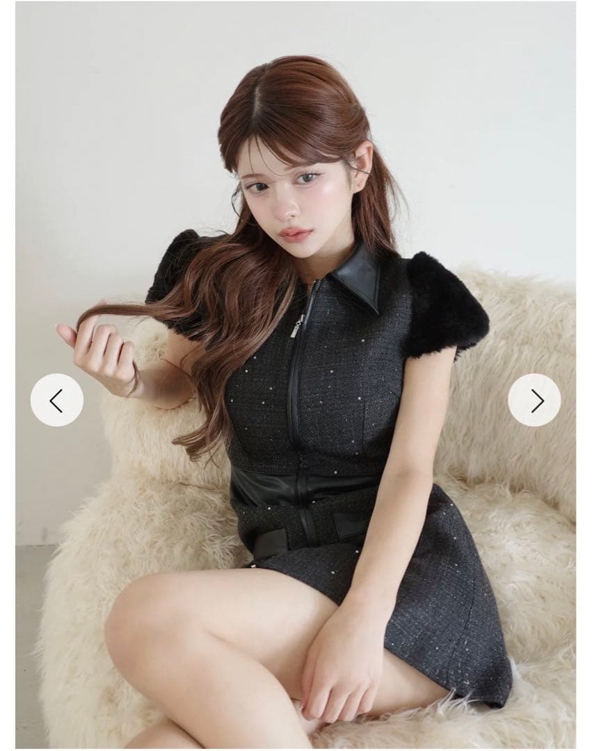 新品タグ付 Randy 2wayカービーツイードワンピース ブラック M - メルカリ