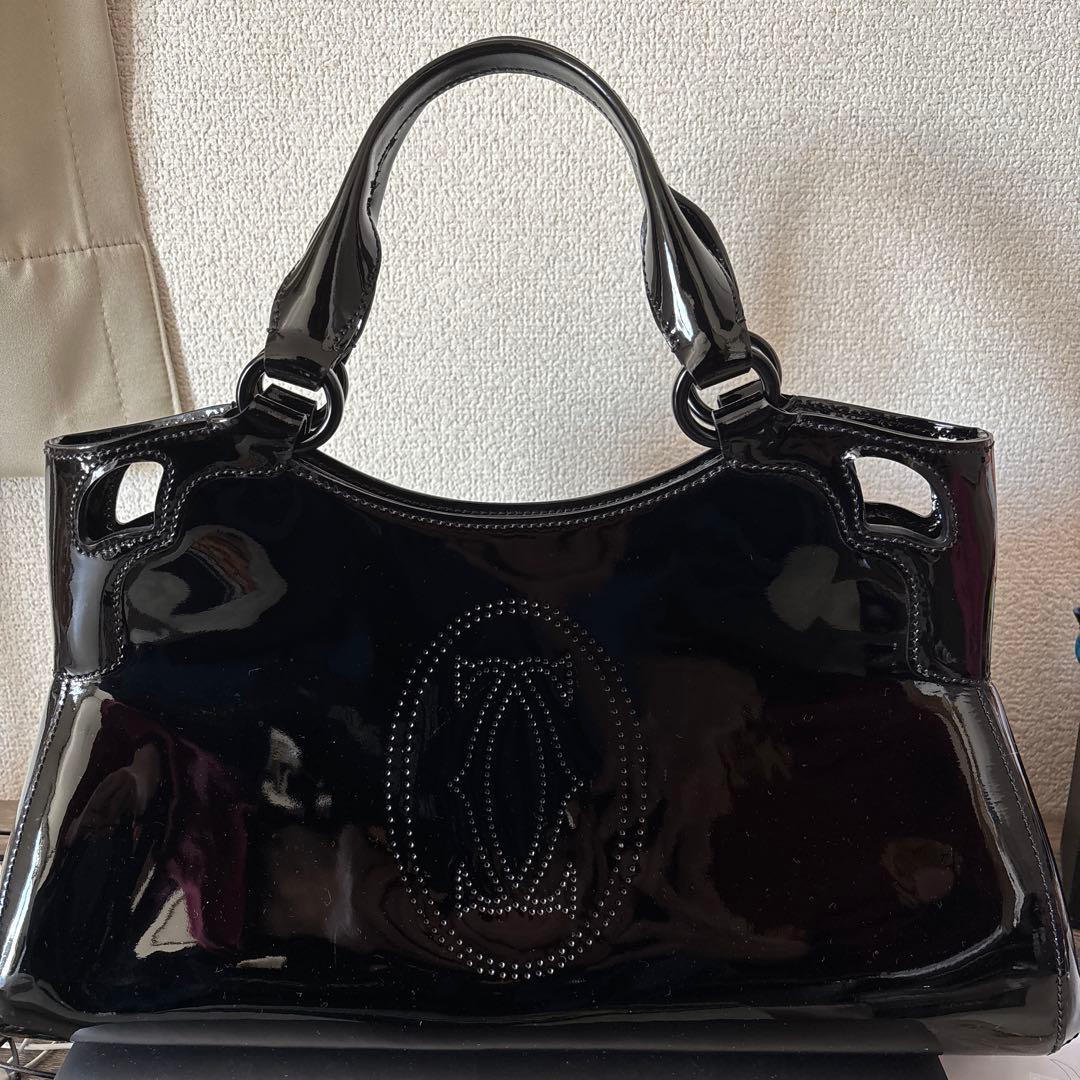 あやちゃんさん専用カルティエブラックエナメルハンドバッグ 楽天市場】カルティエ ハンドバッグ ブラック パンテール レザー