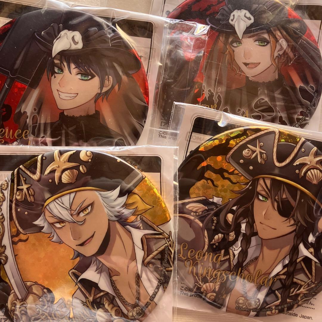 ナムコ 限定 ツイステ レオナ ジャック エース ケイト 缶バッジ4個