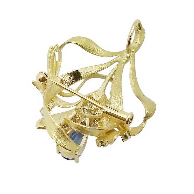 ★ 海の声★中嶋邦夫 タンザナイトダイヤモンドブローチ K18 8.9g