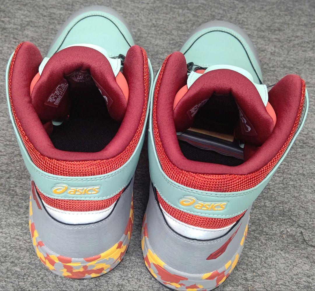 安全靴 ハイカット ミントグリーン/レッド　27.0cm