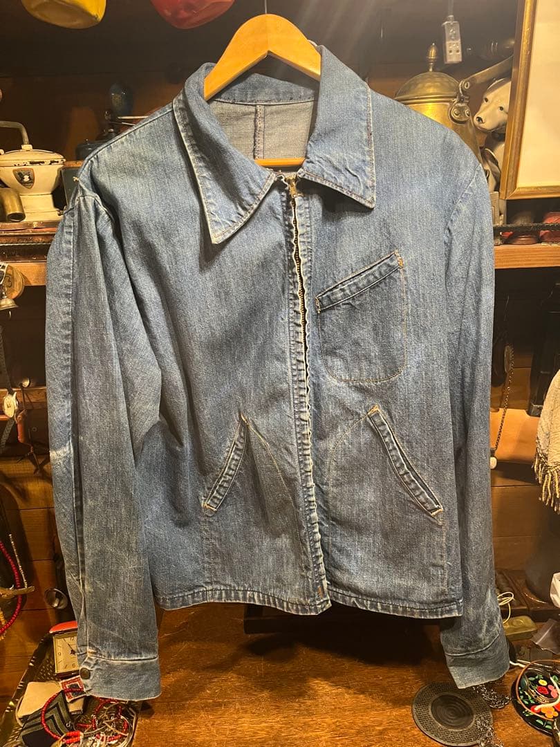 KEY ？ビンテージデニムワークジャケット 鬼ヒゲ ヴィンテージ KEY デニムジャケット - メルカリ
