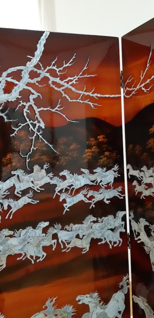 希少 螺鈿細工 馬倒成功 衝立・パーティション - メルカリ