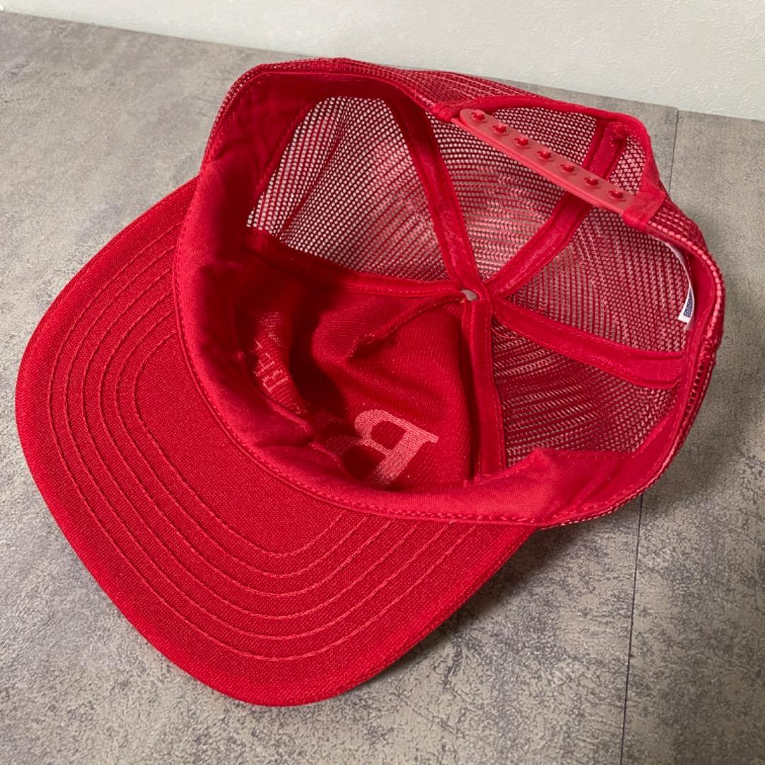 バドワイザー 帽子 メッシュ キャップ 90s USA製 プリント赤 15432