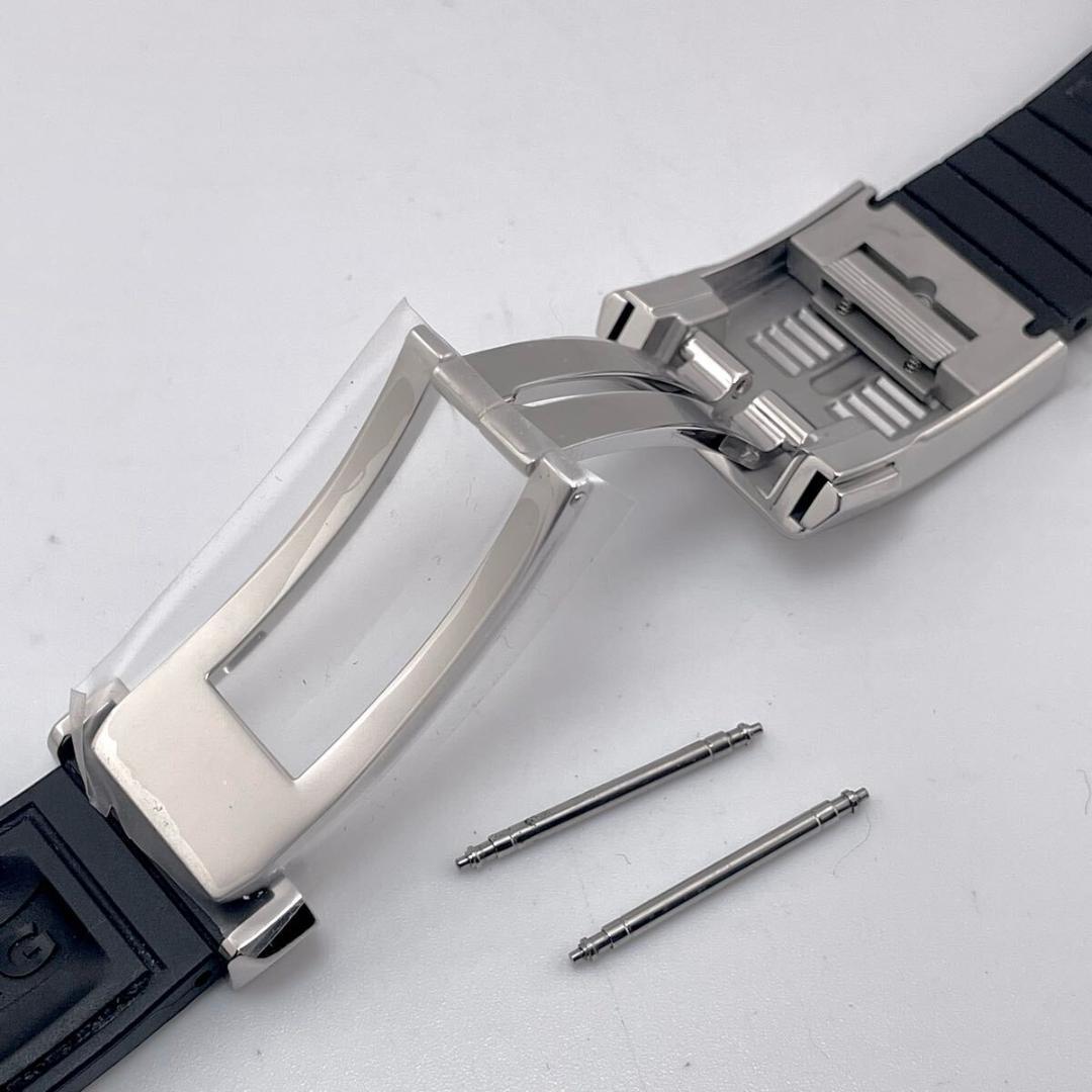 激レア】ブライトリング クロコラバー ベルト Dバックル 22-20 黒 鏡面