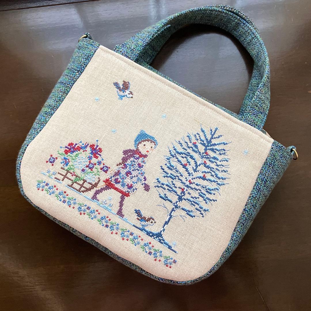 新作✦クロスステッチ❤︎ luxeバッグ ハンドメイド サモイロフ