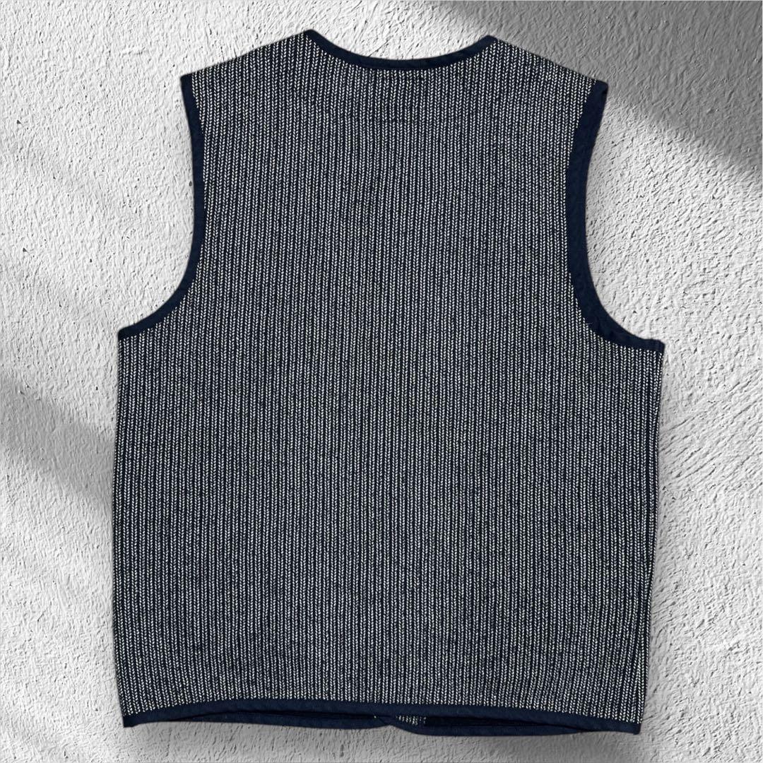 BARNS バーンズ ビーチクロス ベスト ごま塩 ワーク 紺 日本製 38