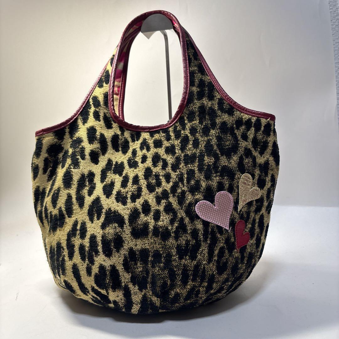 美品】シンクビー！ アニマルハート ハンドバッグ レオパード 希少
