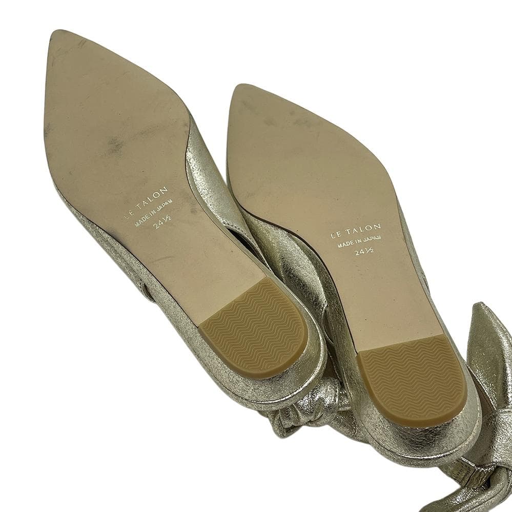 Le Talon ルタロン シルバー フラットパンプス 24.5cm 日本製 - メルカリ