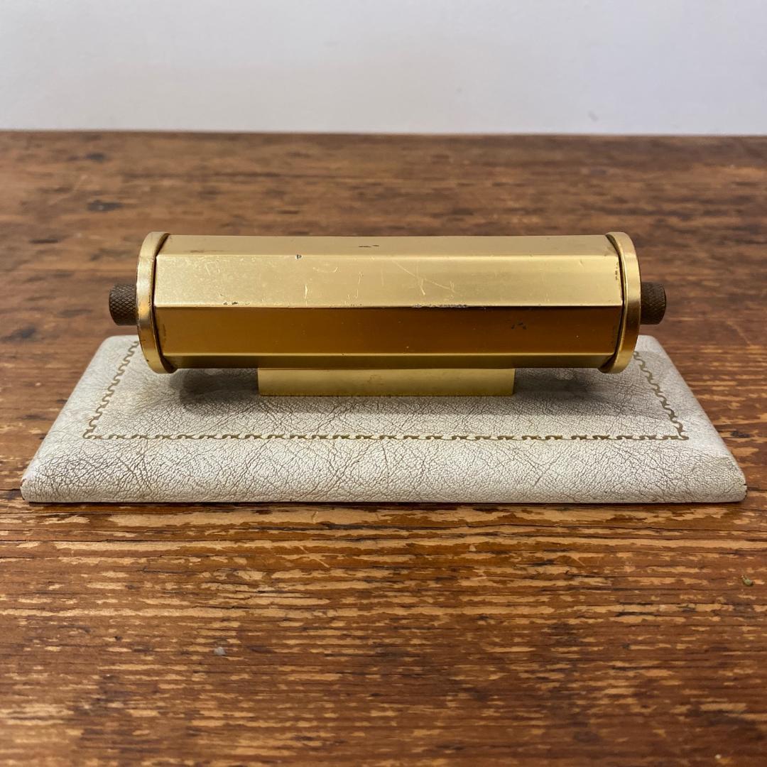 英国 イギリス製 アンティーク 回転式 卓上 カレンダー ゴールド