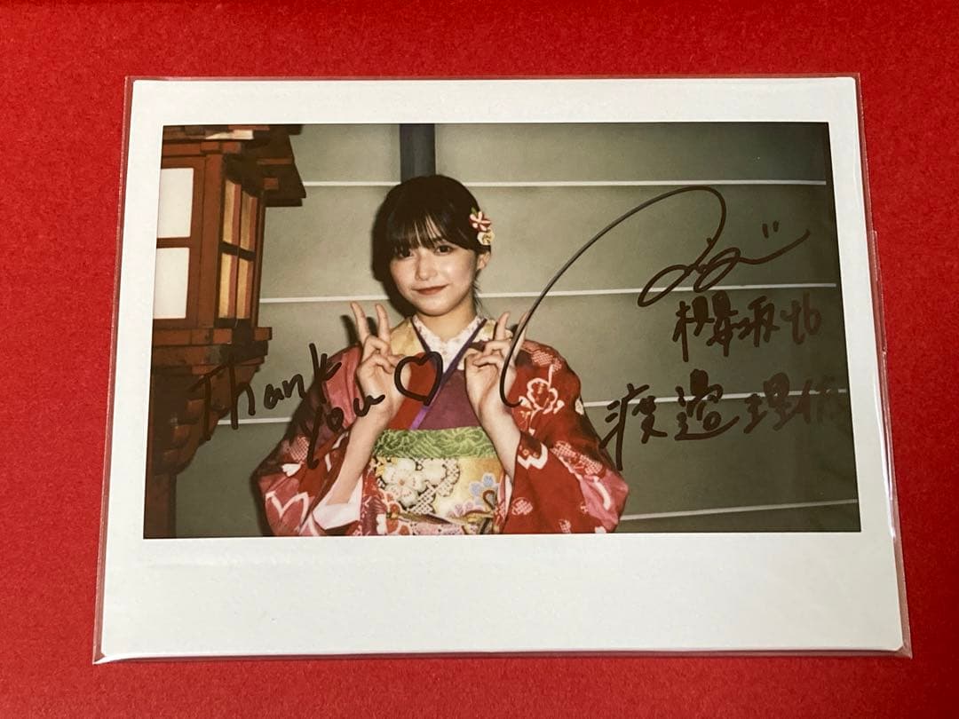 元櫻坂46 渡邉理佐 直筆サイン入りチェキ ユニエア J106287