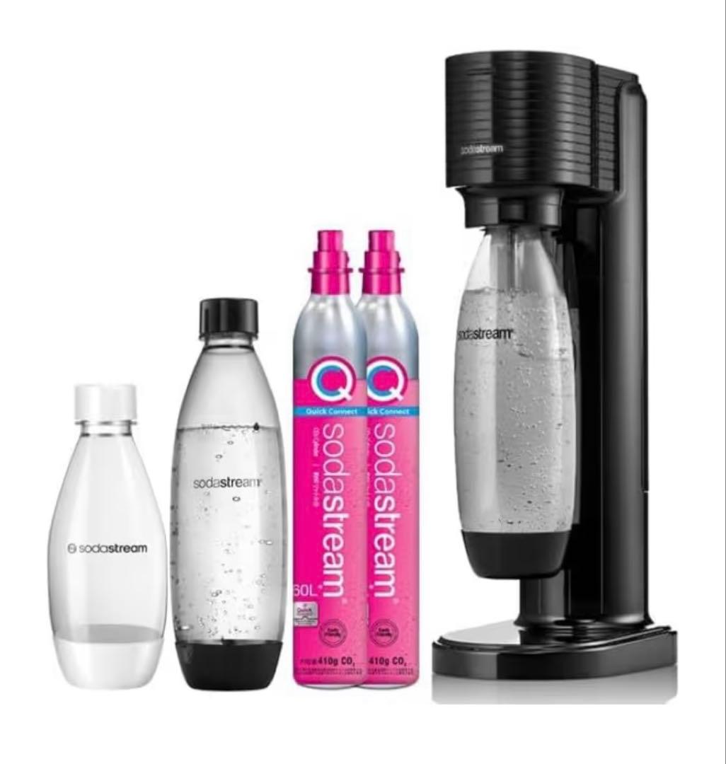GAIA 炭酸水メーカー スターターキット ブラック sodastream（ソーダストリーム） GAIA(ガイア)スターターキット 特別