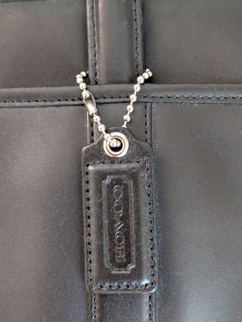 《 USED 》COACH ブラック レザービジネスバッグ