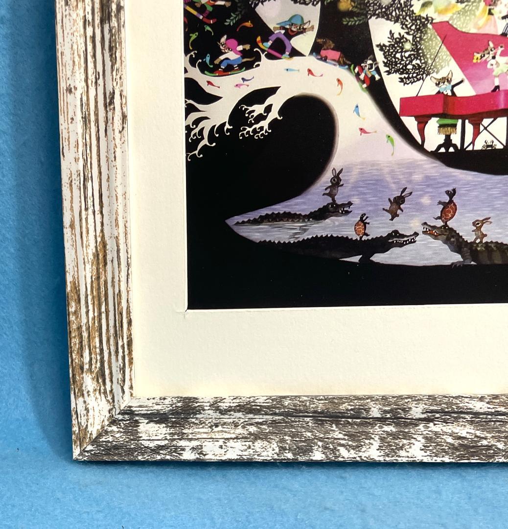 新品】藤城清治「生きるよろこび」ポスター 複製画 額付 アクリル