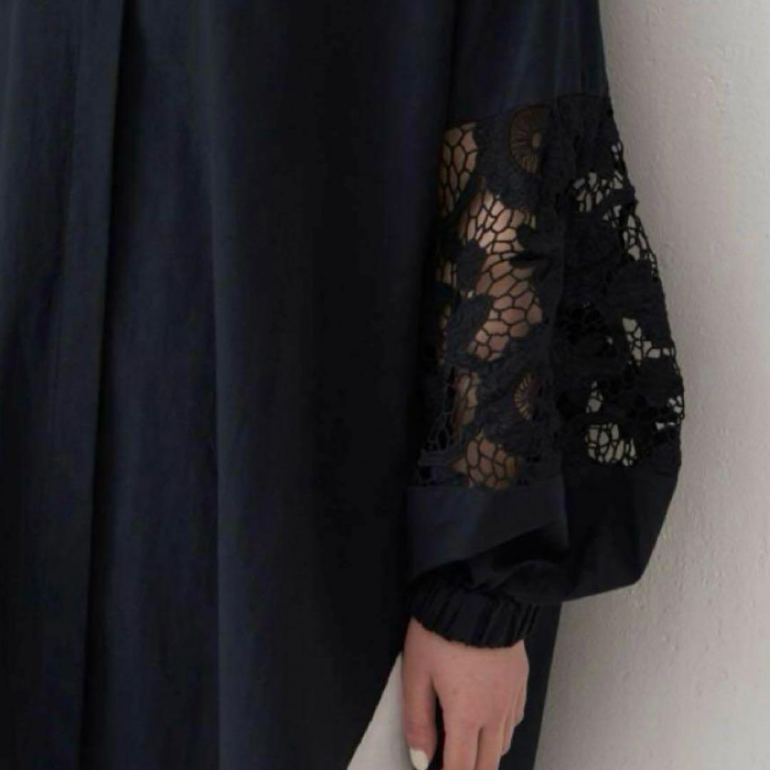 ビアズリー袖レースシャツブラックサイズフリー22AW