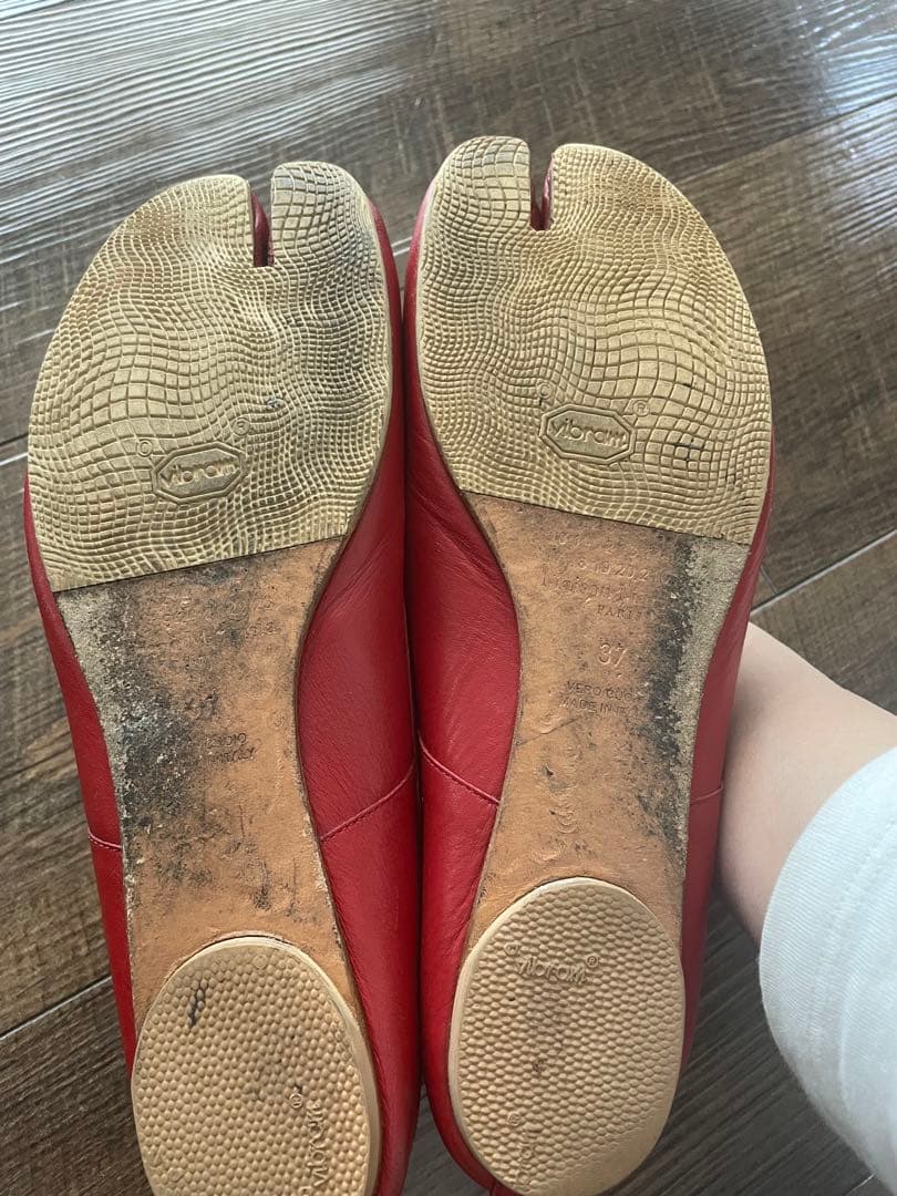 メゾンマルジェラ 足袋 タビ Tabi バレエ 赤 レッド 37 - メルカリ